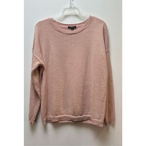 Eileen Fisher Systems women’s organic linen blend lt pink sweater size L #15-176
